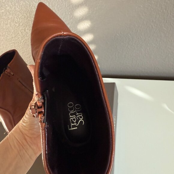Franco Sarto Womens Brown Leather Booties - Picture 10 of 12